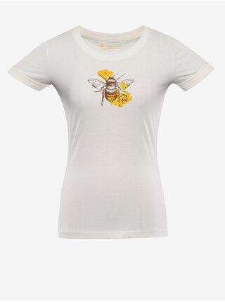 Krémové dámské tričko z organické bavlny ALPINE PRO TERMESA   
