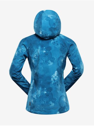 Modrá dámska vzorovaná softshellová bunda ALPINE PRE HOORA