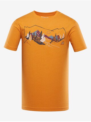 Oranžové pánské rychleschnoucí žíhané tričko ALPINE PRO Bolen