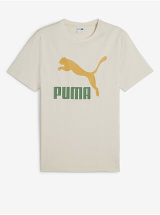 Krémové pánské tričko Puma Classics Logo Tee 