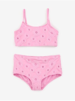 Ružové dievčenské kvetované dvojdielne plavky GAP