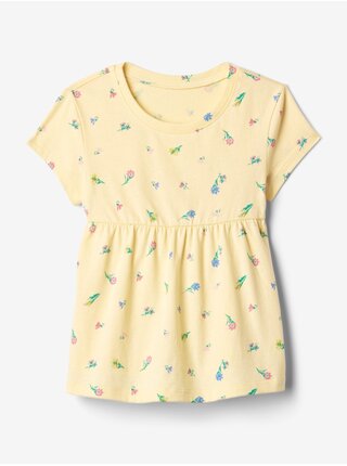 Žluté holčičí květované tričko GAP