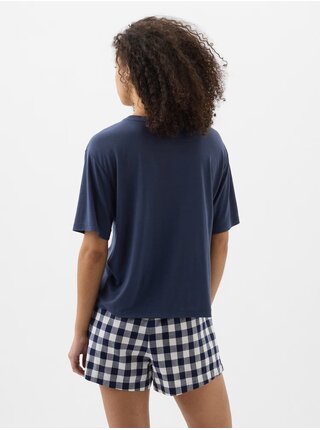 Tmavomodré dámske pyžamové tričko GAP NAP