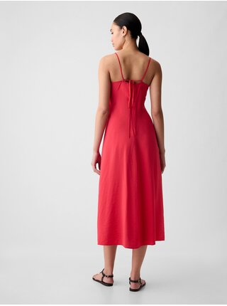 Červené dámské midi šaty na ramínka GAP