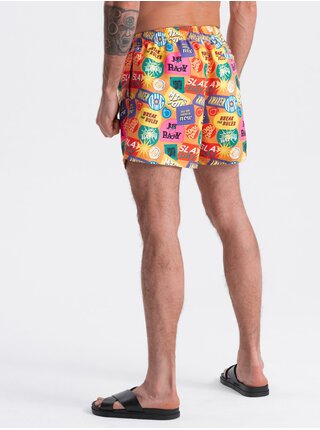 Barevné pánské plavecké šortky s nápisy Ombre Clothing V14 OM-SRBS-0125