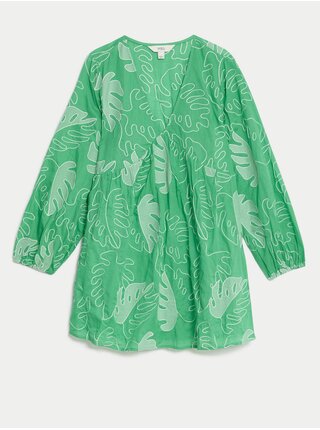 Zelené dámske vzorované plážové šaty Marks & Spencer