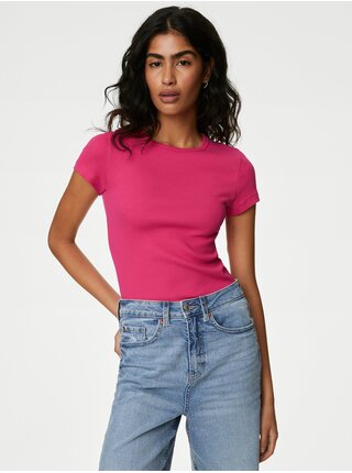 Tmavo ružové dámske basic tričko Marks & Spencer