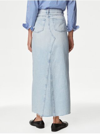 Světle modrá dámská džínová maxi sukně Marks & Spencer 