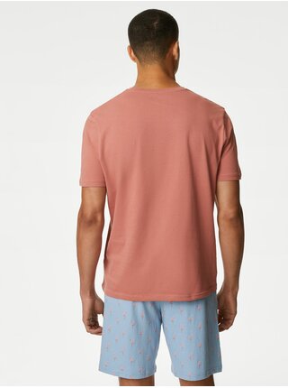 Modro-oranžové pánské krátké pyžamo Marks & Spencer 