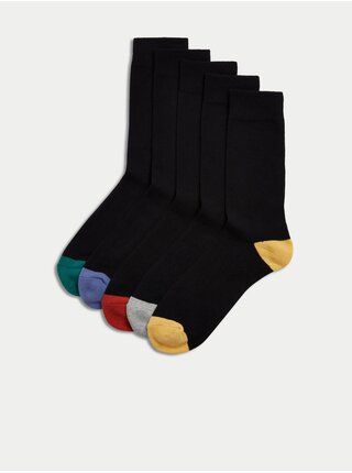 Súprava troch párov pánskych ponožiek v čiernej farbe Marks & Spencer Cool & Fresh™