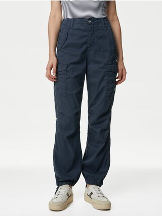 Tmavě modré dámské kapsáčové kalhoty Marks & Spencer