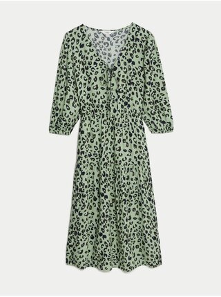 Zelené dámske vzorované šaty Marks & Spencer