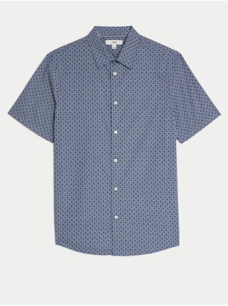 Modrá pánská vzorovaná košile Marks & Spencer 