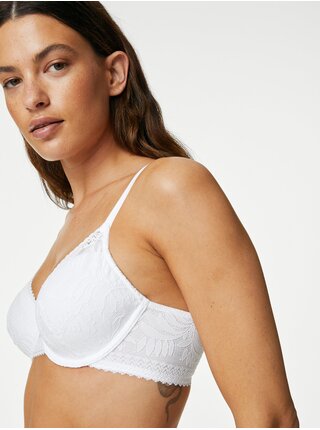 Bílá dámská krajková podprsenka s kosticemi Marks & Spencer Flexifit™