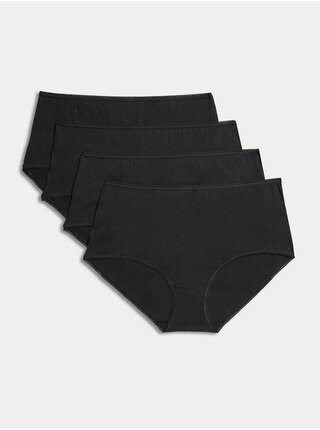 Súprava štyroch dámskych nohavičiek v čiernej farbe Marks & Spencer