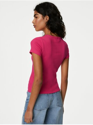 Tmavo ružové dámske basic tričko Marks & Spencer