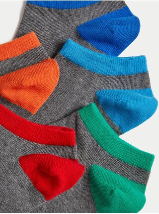 Sada pěti párů ponožek v šedé barvě Trainer Liners Marks & Spencer Cool & Fresh™ 