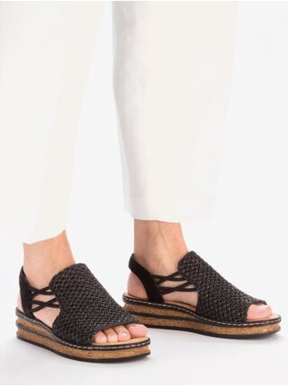 Čierne dámske sandálky Rieker