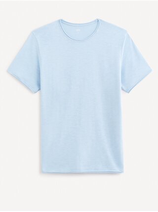 Světle modré pánské basic tričko Celio Geroule