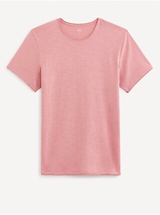 Ružové pánske basic tričko Celio Geroule