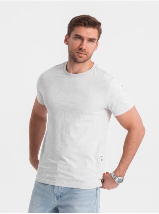 Svetlosivé pánske vzorované tričko Ombre Clothing