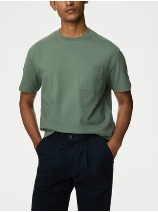 Zelené pánské tričko s kapsičkou Marks & Spencer 