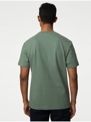 Zelené pánske tričko s vreckom Marks & Spencer