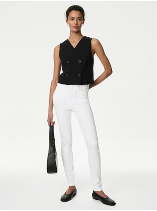 Biele dámske slim fit džínsy Marks & Spencer
