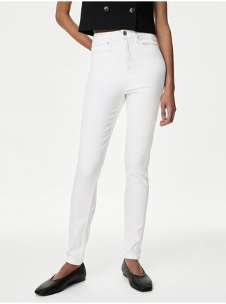 Bílé dámské slim fit džíny Marks & Spencer   