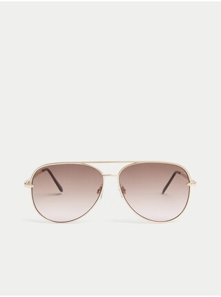 Hnědé oválné sluneční brýle Marks & Spencer  