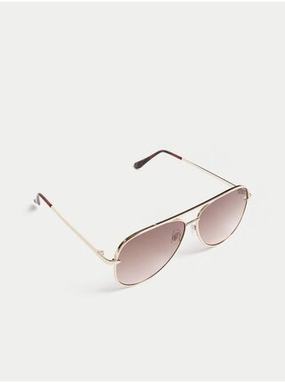 Hnědé oválné sluneční brýle Marks & Spencer  