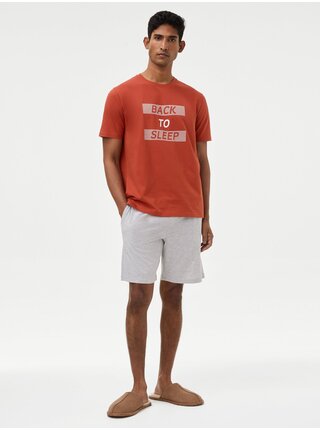Oranžové pánské tričko Marks & Spencer     