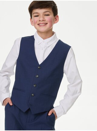 Tmavomodrá chlapčenská obleková vesta Marks & Spencer