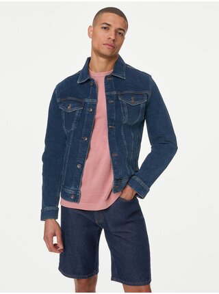 Tmavě modrá pánská džínová bunda Marks & Spencer 
