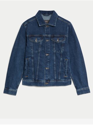 Tmavomodrá pánska džínsová bunda Marks & Spencer