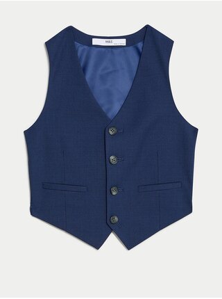 Tmavě modrá klučičí obleková vesta Marks & Spencer
