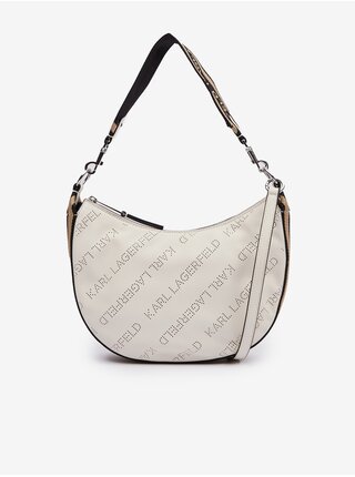 Krémová dámská kabelka KARL LAGERFELD Moon SM Shoulderbag