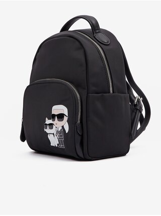 Čierny dámsky batoh KARL LAGERFELD Ikonik 2.0 Nylon SM Backpack