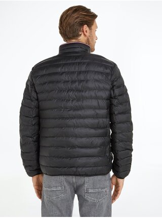 Čierna pánska prešívaná bunda Tommy Hilfiger Packable Recycled Jacket