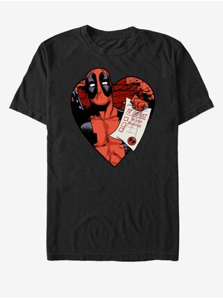 Čierne unisex tričko Marvel Deadpool List