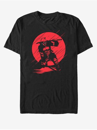 Čierne unisex tričko Marvel Silhouette Deadpool