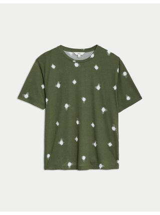 Zelené dámské vzorované tričko Marks & Spencer  