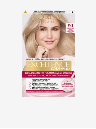 Barva na vlasy L'Oréal Paris Excellence Creme 9.1 Blond velmi světlá popelavá