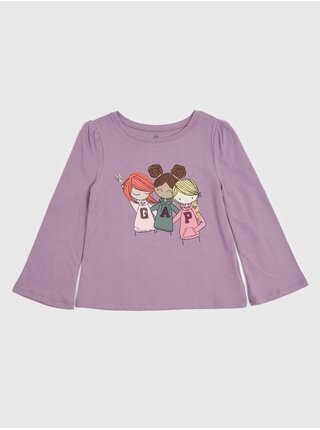 Svetlo fialové dievčenské tričko GAP