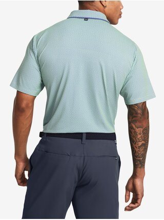 Tyrkysové pánské vzorované sportovní tričko Under Armour UA Iso-Chill Verge Polo  
