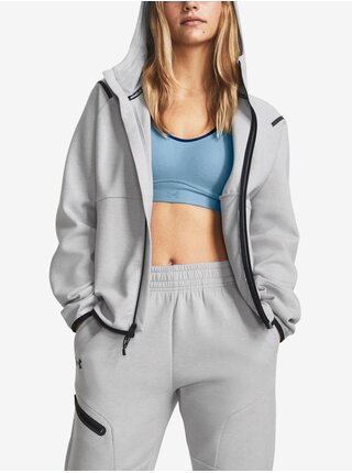 Šedá dámská mikina Under Armour Unstoppable Flc FZ-GRY