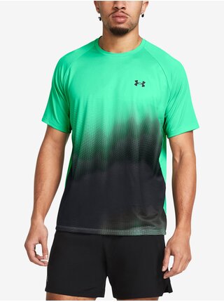 Černo-zelené pánské tričko Under Armour UA Tech Fade SS-GRN