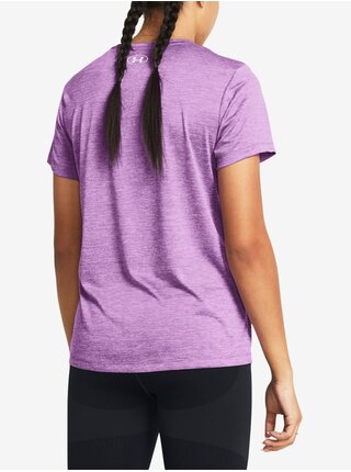 Světle fialové dámské žíhané tričko Under Armour Tech SSC- Twist    