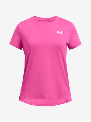 Tmavo ružové dievčenské športové tričko Under Armour Knockout Tee