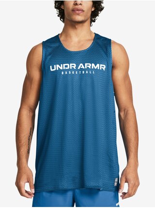 Modré pánské sportovní tílko Under Armour Baseline Reversible Tank